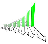 Arrowed business chart green