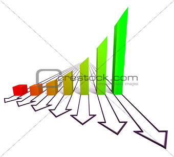 Arrowed business chart color