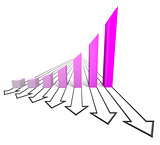 Arrowed business chart violet
