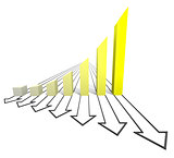 Arrowed business yellow chart