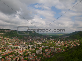 Travel locations in Bulgaria, view to the town Provadia from fortress Ovech