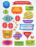 Sales messages set of promotional english text labels