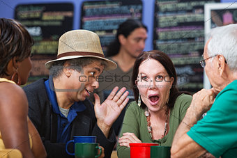 Embarrassed Group in Cafe
