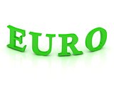EURO sign with green letters 