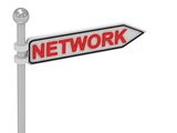 NETWORK arrow sign with letters 