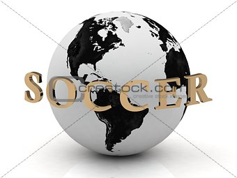 SOCCER abstraction inscription around earth 