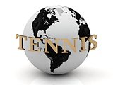 TENNIS abstraction inscription around earth 