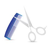 barber scissors and comb