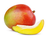 Ripe mango fruit with slice