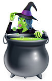 Halloween Witch and Cauldron