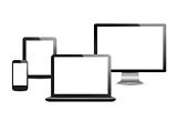 Set of computer devices. Vector. 