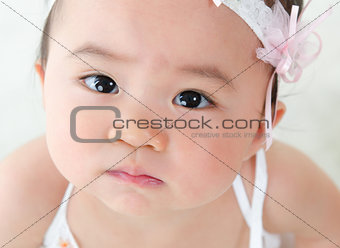 Close up Asian baby girl 
