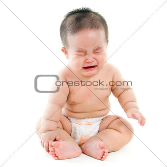 Crying Asian baby 