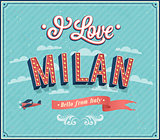 Vintage greeting card from Milan - Italy
