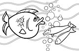 big fish cartoon for coloring book