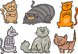 cute cats set cartoon illustration