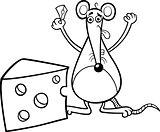 mouse with cheese coloring page