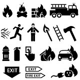 Fire related icon set