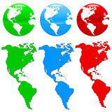 Colorful earth icon set
