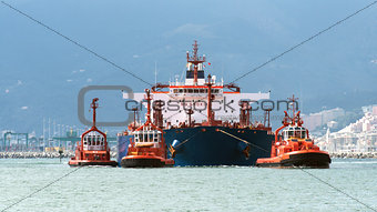 the tanker arrives in port