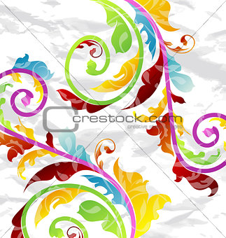 Abstract multicolor floral background, design elements