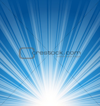 Abstract blue background with sunbeam
