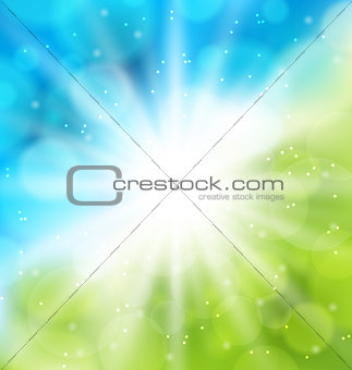 Cute nature background with lens flare