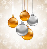 Holiday background with Christmas balls