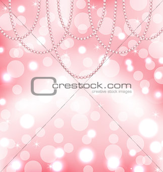 Cute pink background with pearls