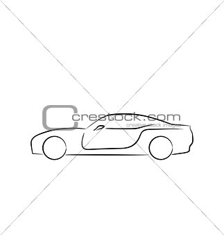 Abstact sportcar(profile) isolated on white background