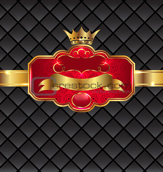 Vintage golden emblem with royal crown