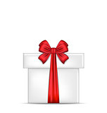 Gift box with red bow isolated