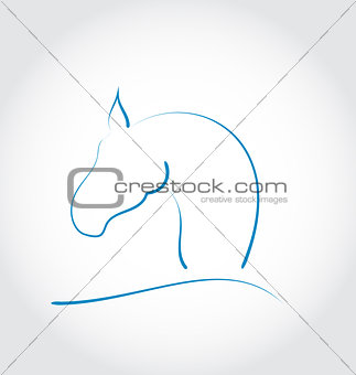 Sign horse isolated on white background