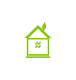 Icon eco house with leaf isolated on white background