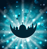Ramadan celebration islamic card with architecture