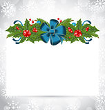 Christmas elegant card with holiday decoration