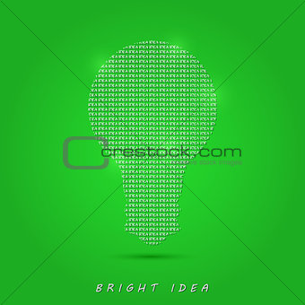 Shiny White Bulb on Green Background