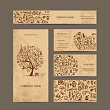 Business cards collection with coffee concept design