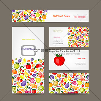 Business cards design, fruit background