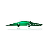 Funny toy crocodile with wheels for your design