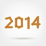 Happy new year 2014 made from wooden boards for your design