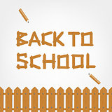 Back to school! Text made from wooden boards for your design