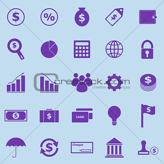 Finance violet icons on blue background