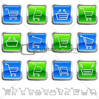 shopping cart buttons and icons