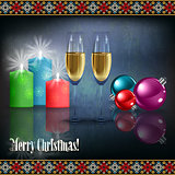 abstract celebration greeting with Christmas decorations