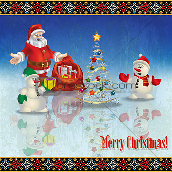 abstract celebration greeting with Christmas decorations