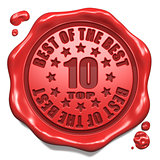 Top 10 in Charts - Stamp on Red Wax Seal.