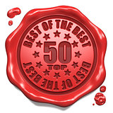 Top 50 in Charts - Stamp on Red Wax Seal.