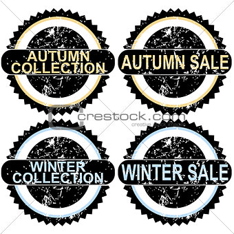 Autumn sale and winter sale rubber stamps