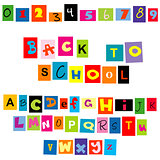 Back to school background with colored tellers and numbers